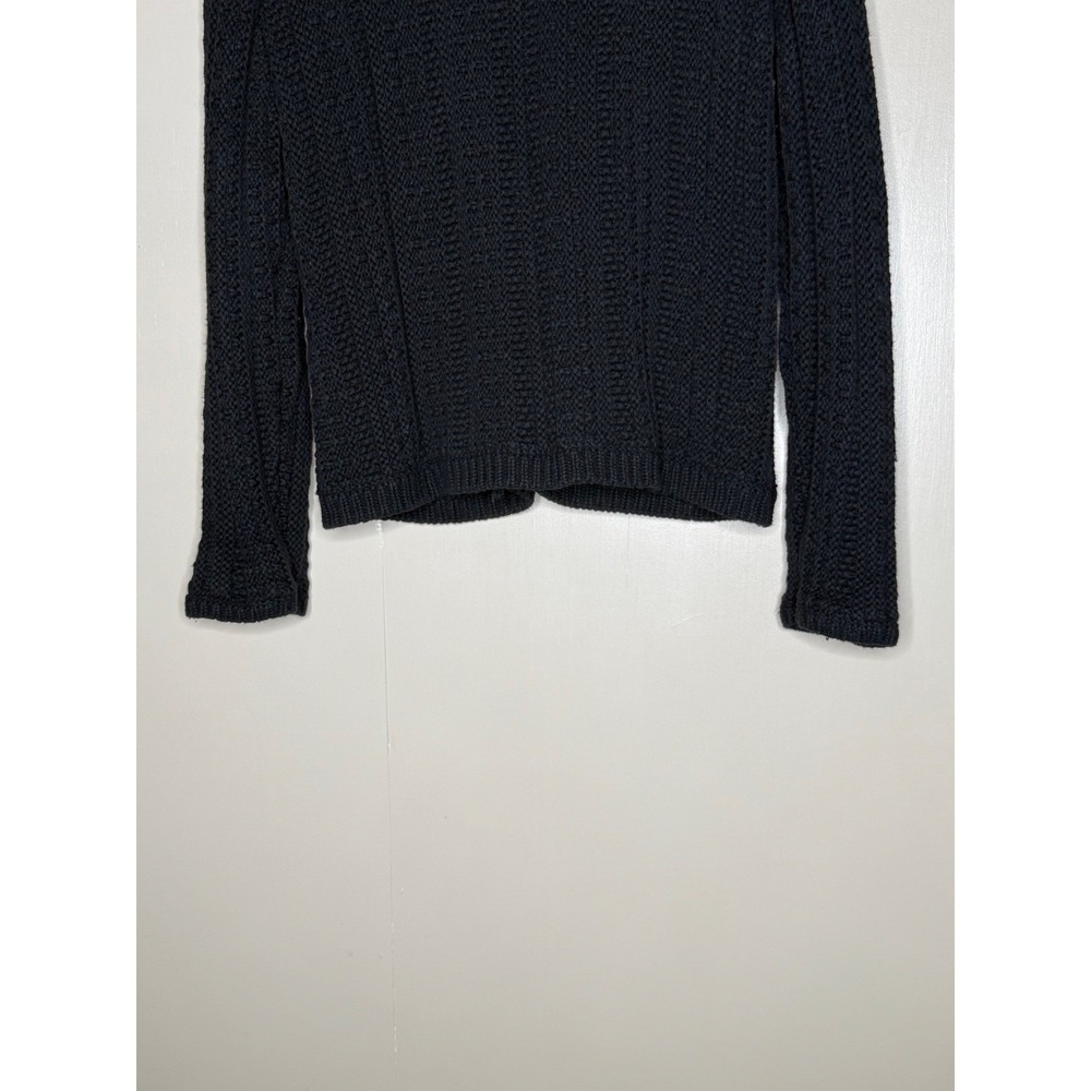 TTahari Black Textured Knit Cardigan Jacket Gold Crest Buttons Preppy - Picture 8 of 9